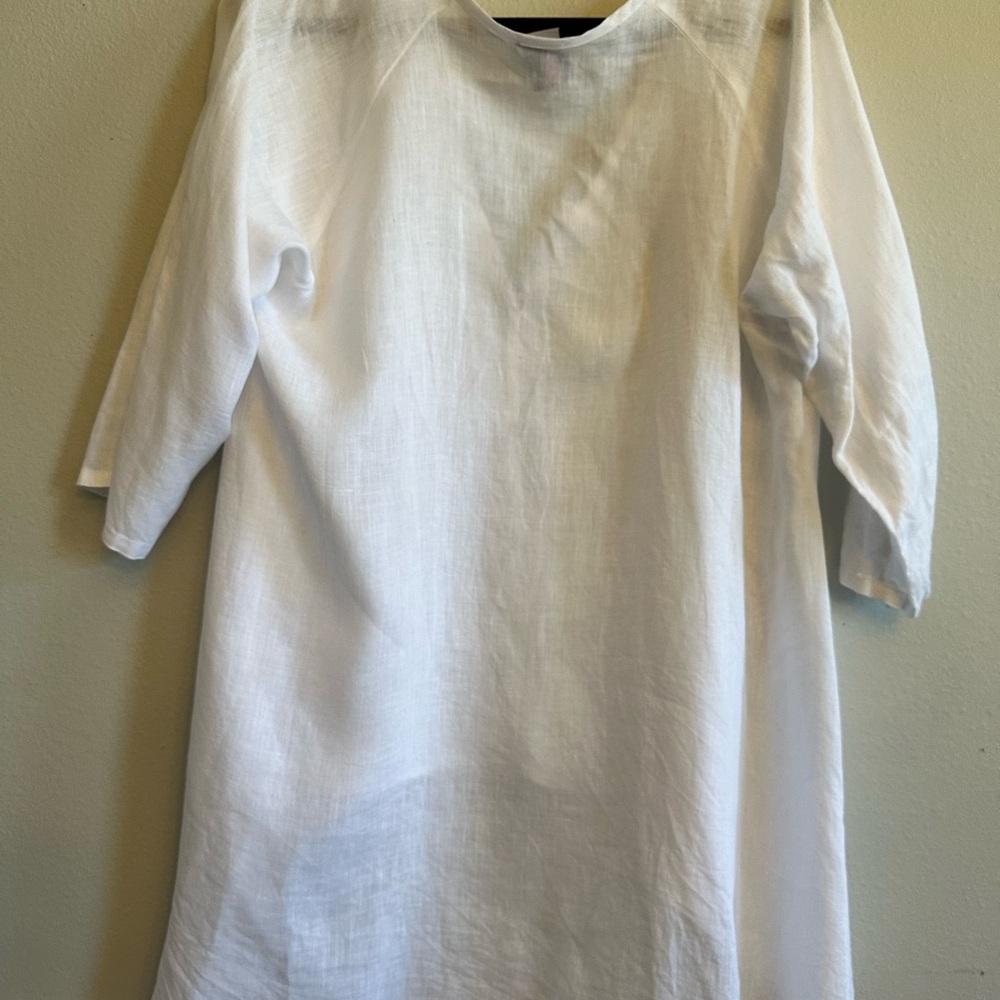 100% Linen Matchpoint Shell Button Blouse Lagenlo… - image 3